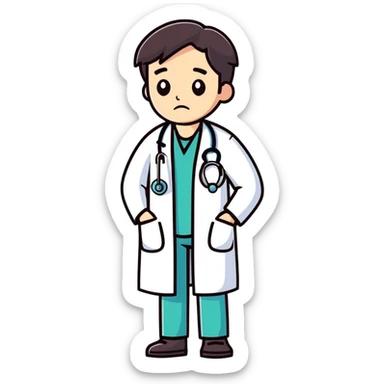 Sad doctor sticker