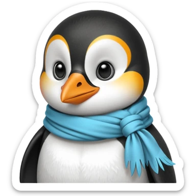 penguin with different scarf single-color  sticker