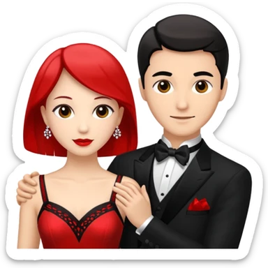 Ballroom dancing with red and black  sticker