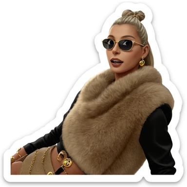 girl in sunglasses with jewelry sticker