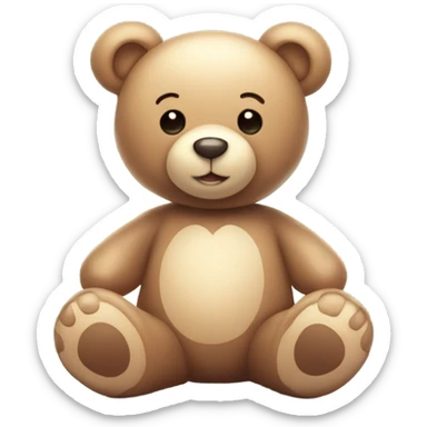 Cute simple teddy bear, surrounded by hearts and sparkles  sticker
