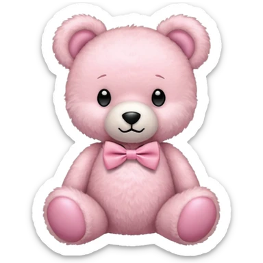 light pink teddy bear with pink bow tie sticker
