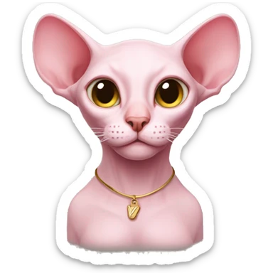 Pink sphinx cat uses new airpods sticker