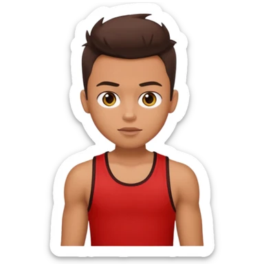 Bratz Boyz Dylan hazel eyes, dark brown hair, red tank top sticker