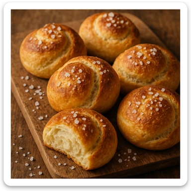 salted butter rolls, rustic, sprinkled with sea salt, artisanal look sticker