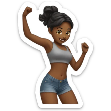 Girl dancing booty sticker