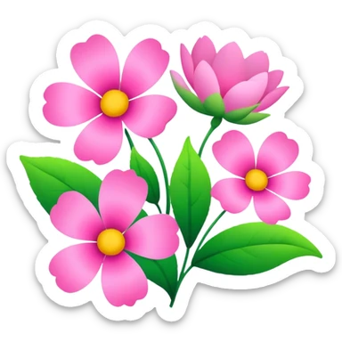 Flowers green and pink sticker