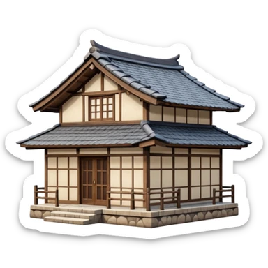 japan style wood house sticker