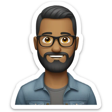 Hipster haircut man with beard and glasses  sticker