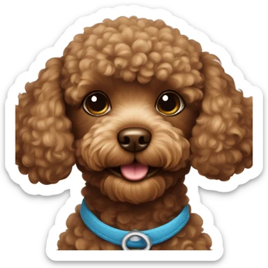Brown toy poodle  sticker