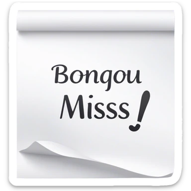 paper that says Bonjour Miss sticker