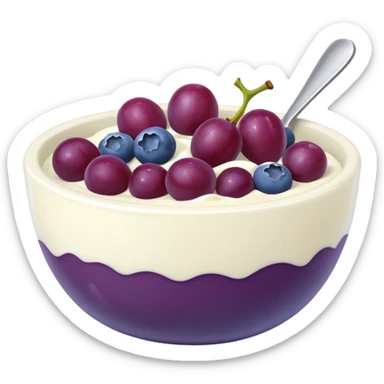 yoghurt bowl with grapes and blueberries sticker