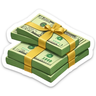 dollars a bundle of money sticker