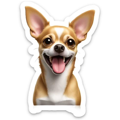 Aussie chihuahua mix dog with tongue out sticker
