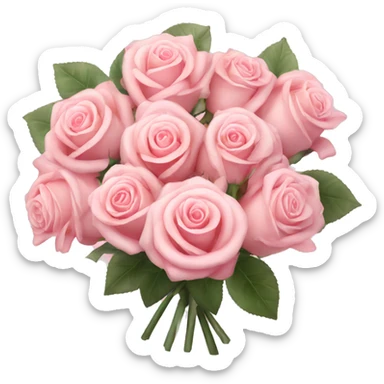 Pastel Pink roses bouquet with bow sticker
