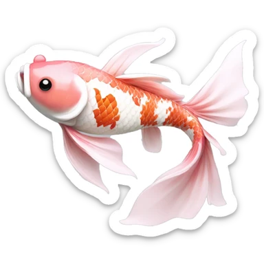 Pink and white fancy koi fish  sticker