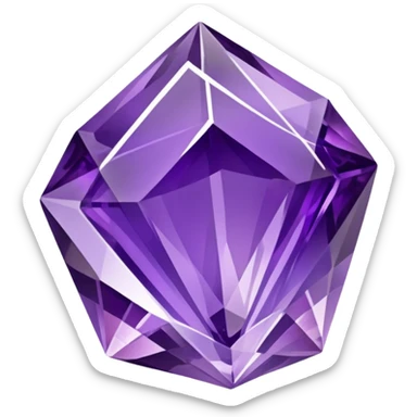A shiny purple amethyst crystal with multiple facets sticker