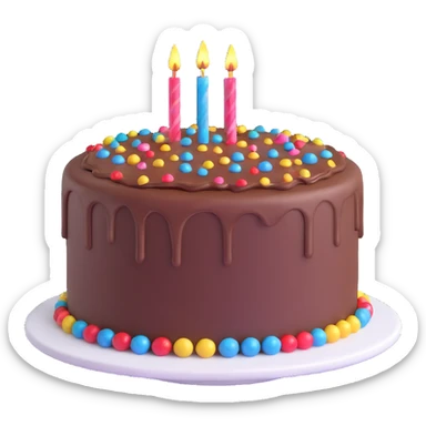 delicious chocolate cake with sparkles sticker