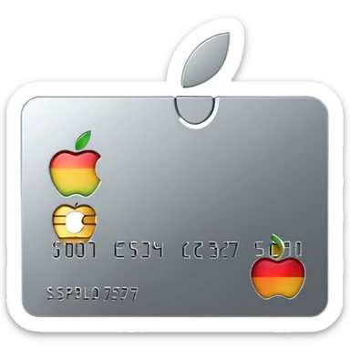 Shiny silver Apple credit card sticker