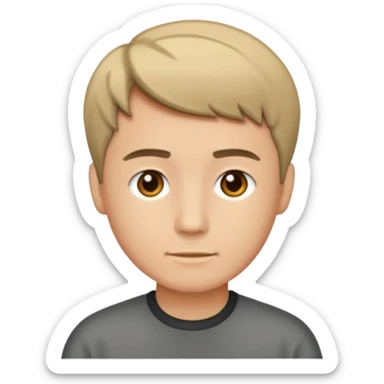 man with short hair medium tone sticker