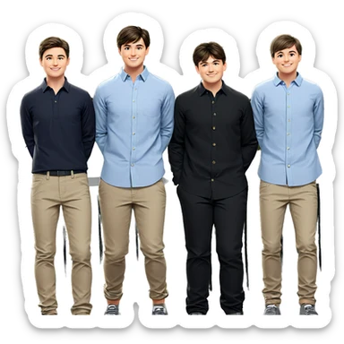 boys smiling outdoors together sticker