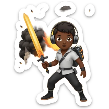 🖤🔥💣👤🧨🎧⚔️🏙️ sticker
