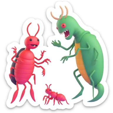 Sung Jin Woo confronting the ant king monster on Jeju Island sticker