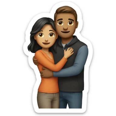 Couple hugging sticker