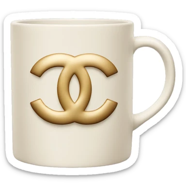 Chanel logo mug beige sticker