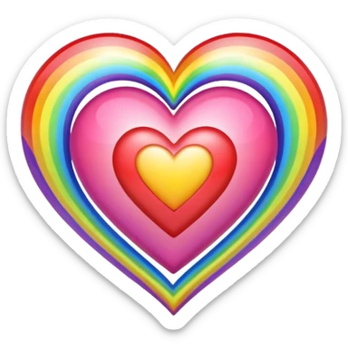 heart with spring rainbows sticker