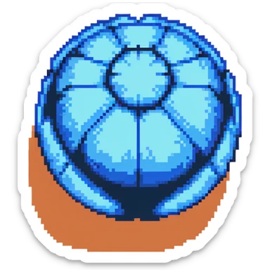 Blue digital bomb, round bomb body with blue highlights and details, no timer, sleek design, pixel art style sticker