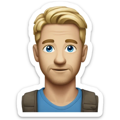 casual portrait of a man blue eyes sticker