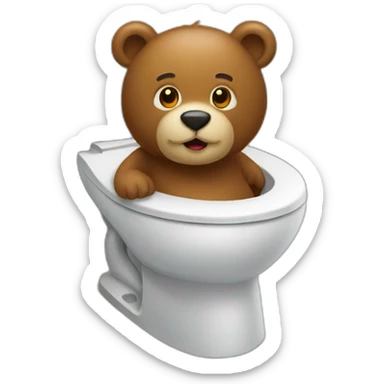 Ours sur des toilettes sticker