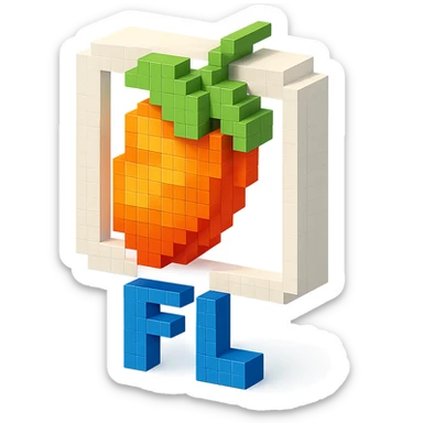FL Studio logo, voxel style sticker