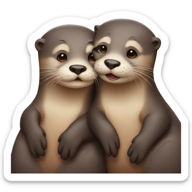 Otters in love sticker
