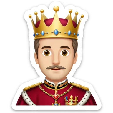 Carlos I of Spain, Habsburg king with crown and royal attire, prominent jaw sticker