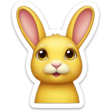 yellow bunny with oval eye sticker