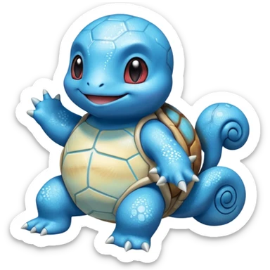 glitter pokemon squirtle sticker