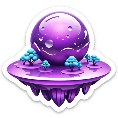 Fashion planet purple  sticker