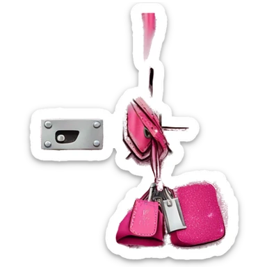 Hot pink glitter Hermes birkin bag sticker
