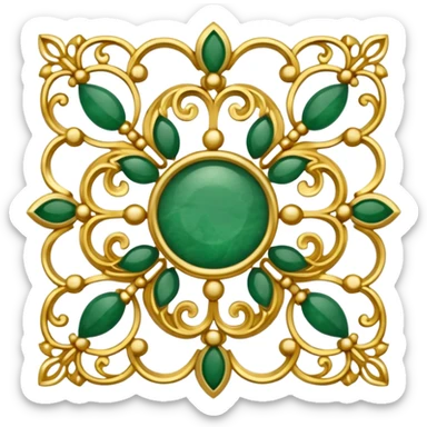 Jade and gold filigree sticker