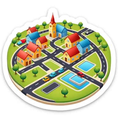 GPS map of neighborhood sticker