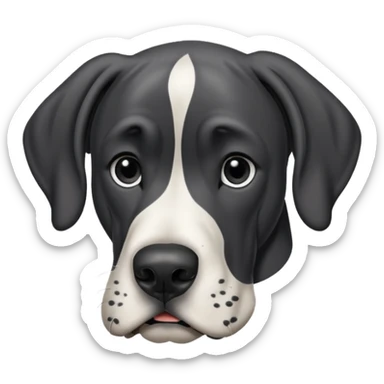 black and white great dane sticker