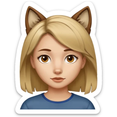 girl with wolf cut brown hair and blonde streaks sticker