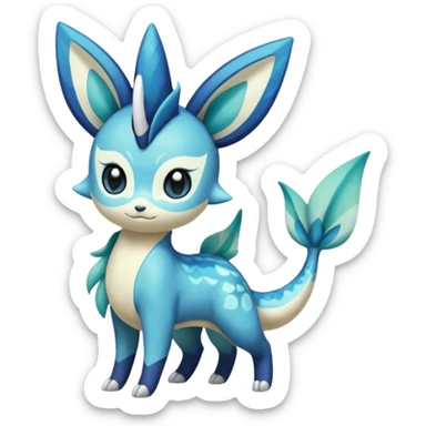 Colorful Exotic Meloetta-Amaura-Vaporeon-Glaceon-Kirby-Stitch-Fakémon-creature-hybrid sticker