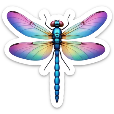 Peaceful Dragonfly color  sticker