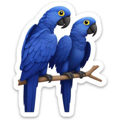 Hyacinth Macaw pair Full Body love each other sticker