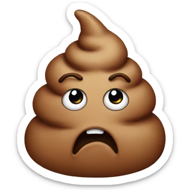 Poop crying with bow sticker