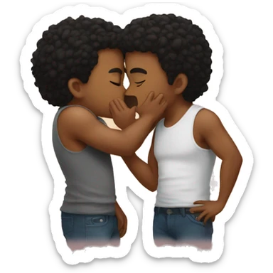 bro kissing bro sticker