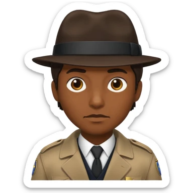 Generate 
1 detective she's white hair covered light eyes fair skin
1 detectective she's black NO HIJAB HAIR OUT BROWN skin  sticker